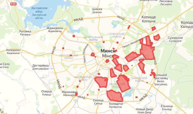 Минск «деструктивный». Сделали карту «неблагонадежных районов города»